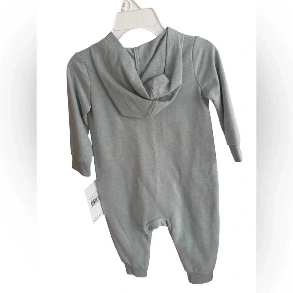 Nike Kids Sage Green Hooded Zip One-Piece - Picture 2 of 3